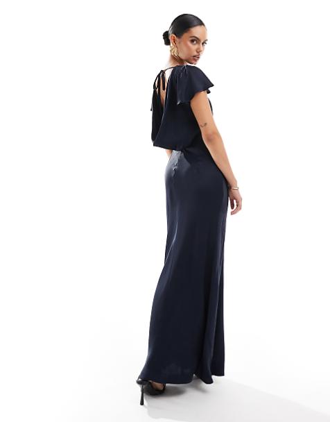Asos navy bridesmaid dress top