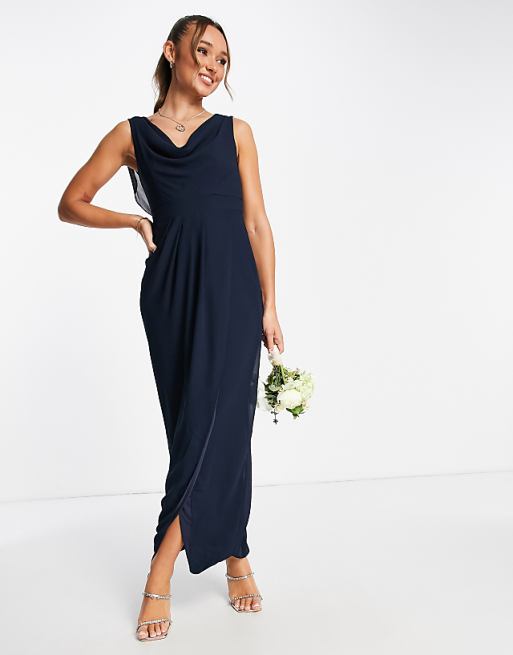 Asos navy bridesmaid dress top