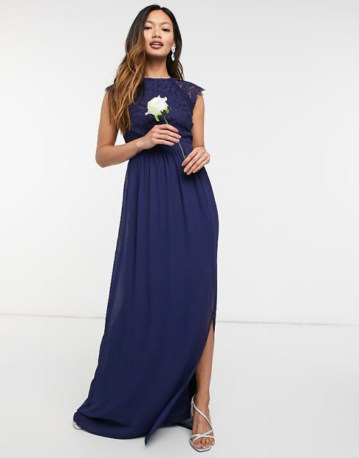 Asos navy bridesmaid dress top